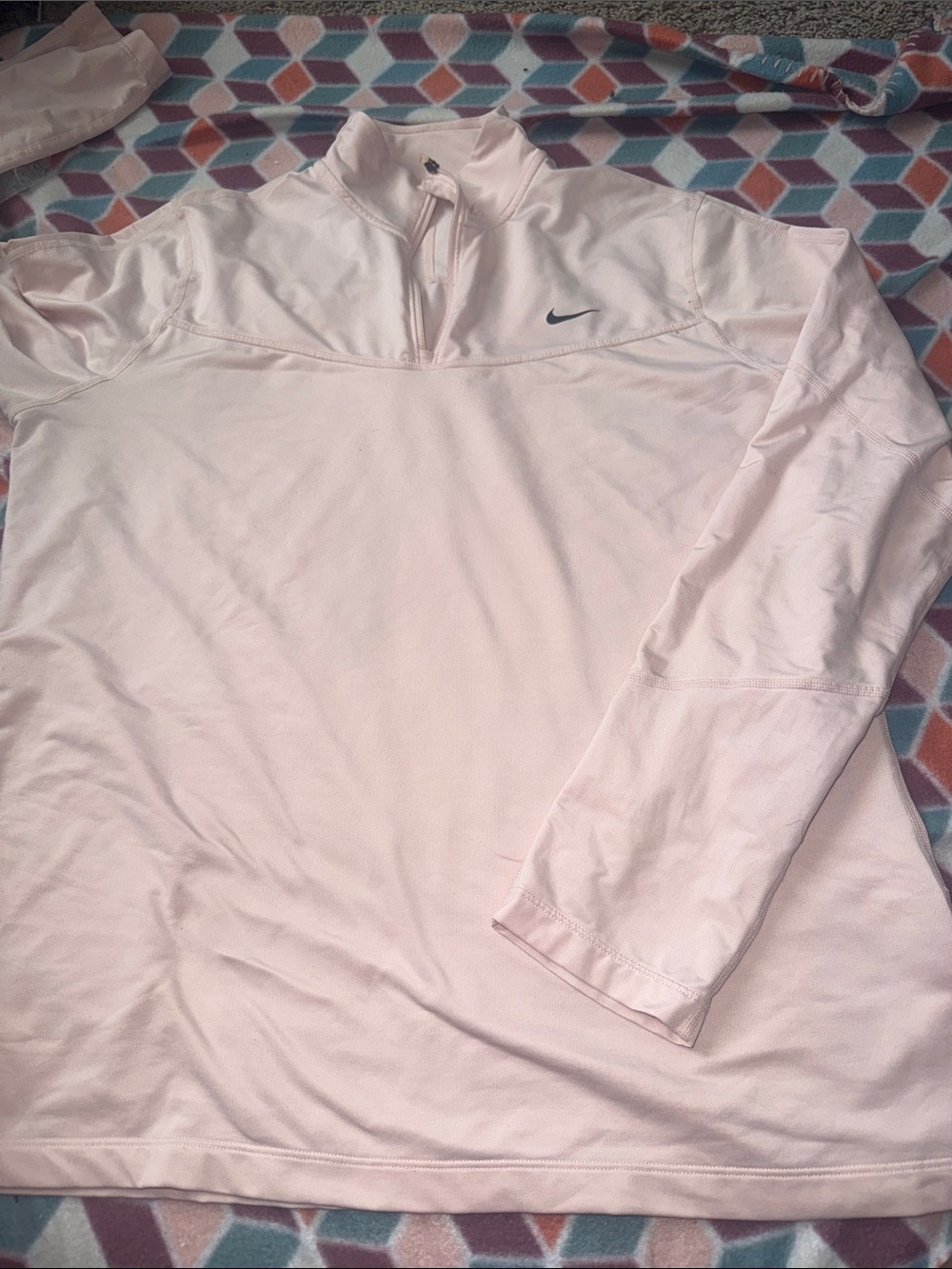 Nike Women’s Pale Pink Quarter-Zip Athletic Pullover